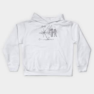 Rock the Universe - modified pioneer plaque Kids Hoodie